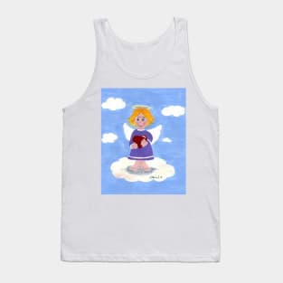 Little blond angel girl with a heart Tank Top